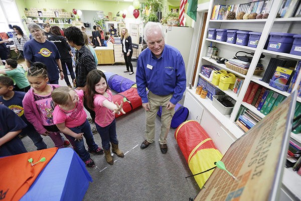 The Nutrients For Life winners event is held at Onion Creek School in Colville, Wash., Thursday, May 5, 2016. (AP Photo/Young Kwak)